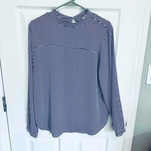 EUC LOFT Navy Striped Blouse